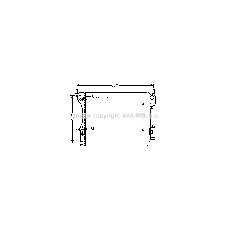 Radiateur, refroidissement du moteur AVA QUALITY COOLING JR2040