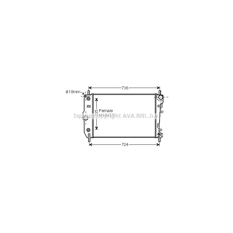 Radiateur, refroidissement du moteur AVA QUALITY COOLING JR2047