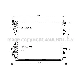 Radiateur, refroidissement du moteur AVA QUALITY COOLING JR2049