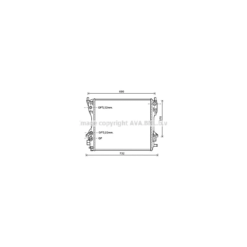 Radiateur, refroidissement du moteur AVA QUALITY COOLING JR2049