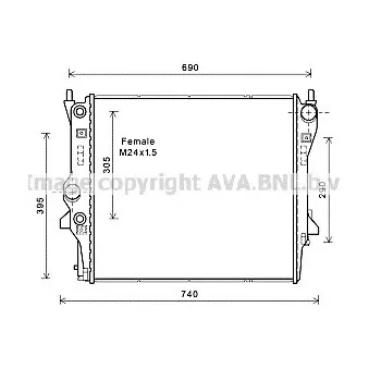 Radiateur, refroidissement du moteur AVA QUALITY COOLING JR2053