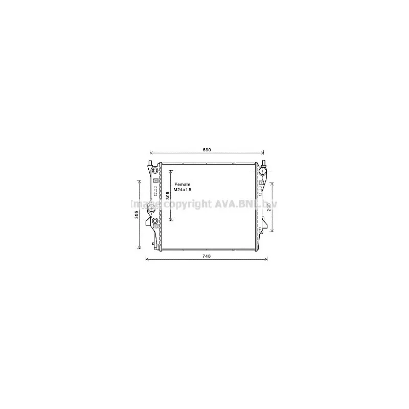 Radiateur, refroidissement du moteur AVA QUALITY COOLING JR2053