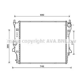 Radiateur, refroidissement du moteur AVA QUALITY COOLING JR2054