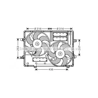 Ventilateur, refroidissement du moteur AVA QUALITY COOLING JR7501