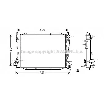 Radiateur, refroidissement du moteur AVA QUALITY COOLING JRA2035