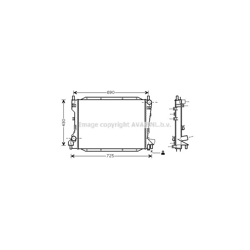 Radiateur, refroidissement du moteur AVA QUALITY COOLING JRA2035