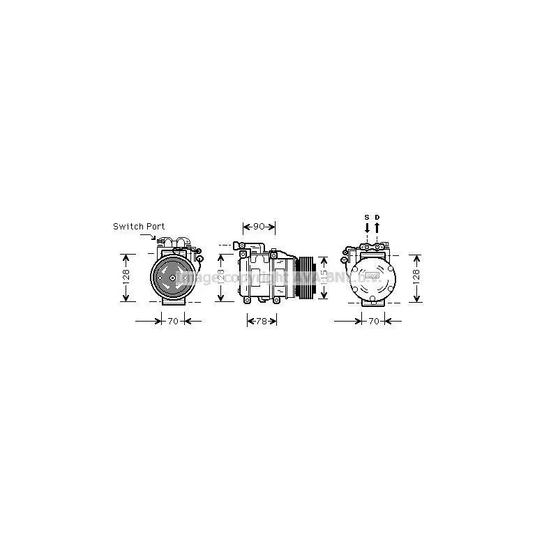 Compresseur, climatisation AVA QUALITY COOLING JRK030