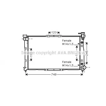 Radiateur, refroidissement du moteur AVA QUALITY COOLING KA2040