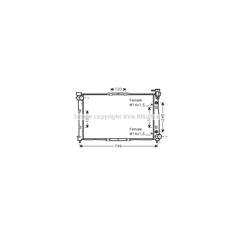 Radiateur, refroidissement du moteur AVA QUALITY COOLING KA2040