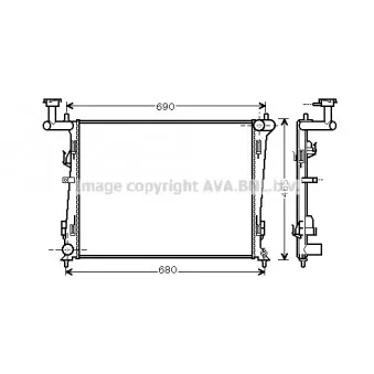 Radiateur, refroidissement du moteur AVA QUALITY COOLING KA2097