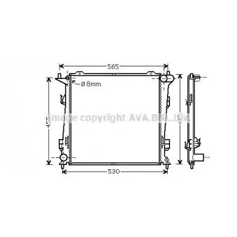 Radiateur, refroidissement du moteur AVA QUALITY COOLING KA2098