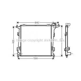 Radiateur, refroidissement du moteur AVA QUALITY COOLING KA2099