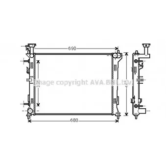 Radiateur, refroidissement du moteur AVA QUALITY COOLING KA2160