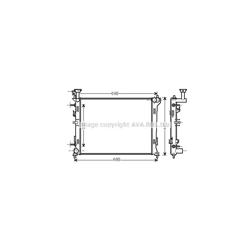 Radiateur, refroidissement du moteur AVA QUALITY COOLING KA2160