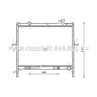 Radiateur, refroidissement du moteur AVA QUALITY COOLING KA2179