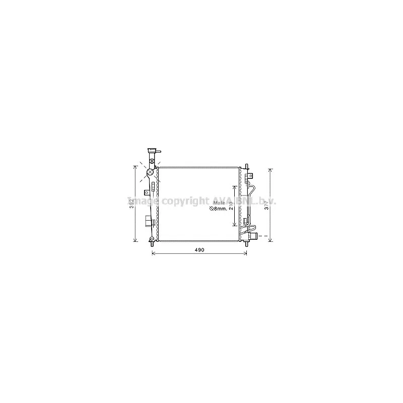 Radiateur, refroidissement du moteur AVA QUALITY COOLING KA2190