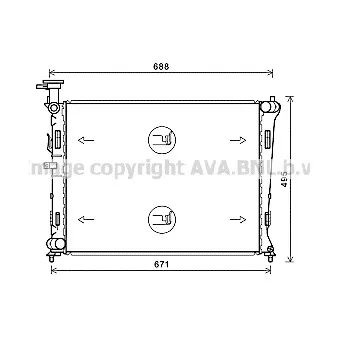 Radiateur, refroidissement du moteur AVA QUALITY COOLING KA2237