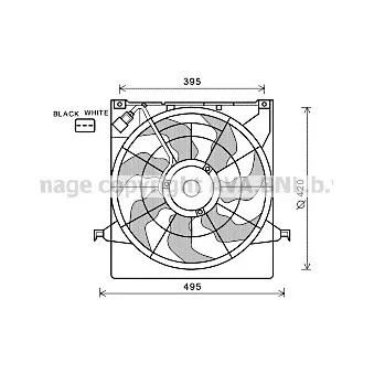 Ventilateur, refroidissement du moteur AVA QUALITY COOLING KA7522