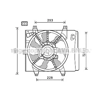 Ventilateur, refroidissement du moteur AVA QUALITY COOLING KA7526