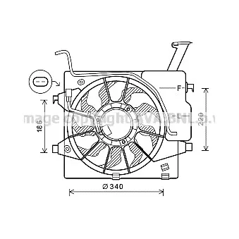 Ventilateur, refroidissement du moteur AVA QUALITY COOLING KA7538