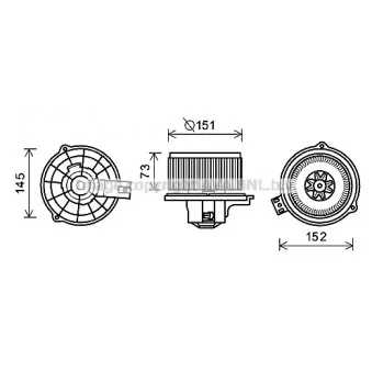 Moteur électrique, pulseur d'air habitacle AVA QUALITY COOLING KA8219