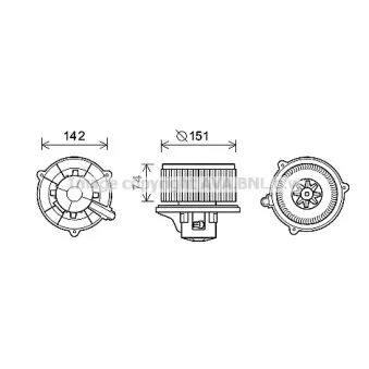 Moteur électrique, pulseur d'air habitacle AVA QUALITY COOLING KA8224