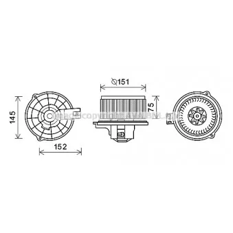 Moteur électrique, pulseur d'air habitacle AVA QUALITY COOLING KA8234
