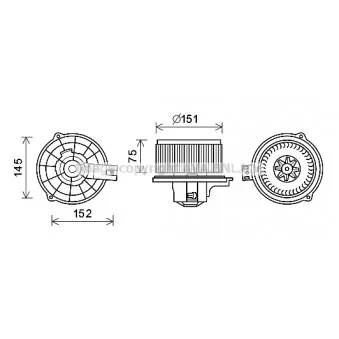 Moteur électrique, pulseur d'air habitacle AVA QUALITY COOLING KA8235