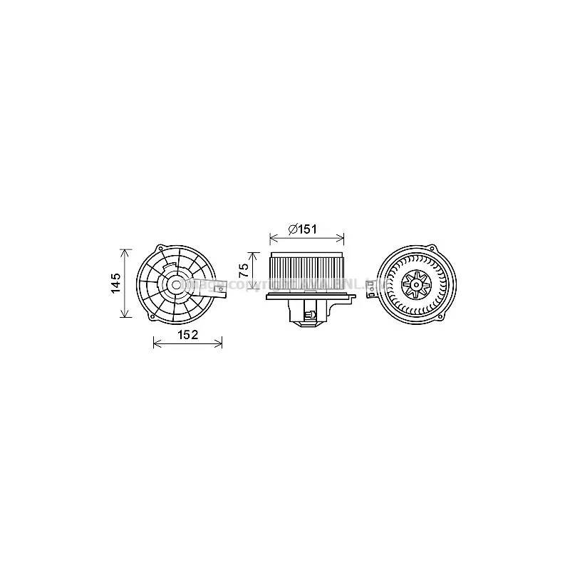 Moteur électrique, pulseur d'air habitacle AVA QUALITY COOLING KA8235