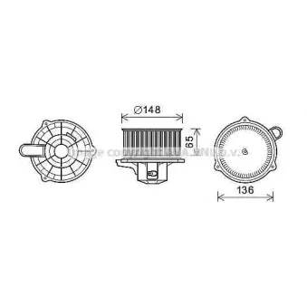 Moteur électrique, pulseur d'air habitacle AVA QUALITY COOLING KA8240