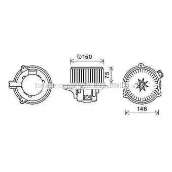 Moteur électrique, pulseur d'air habitacle AVA QUALITY COOLING KA8241