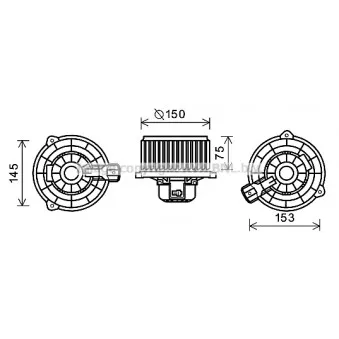 Moteur électrique, pulseur d'air habitacle AVA QUALITY COOLING KA8243