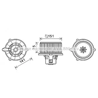 Moteur électrique, pulseur d'air habitacle AVA QUALITY COOLING KA8247