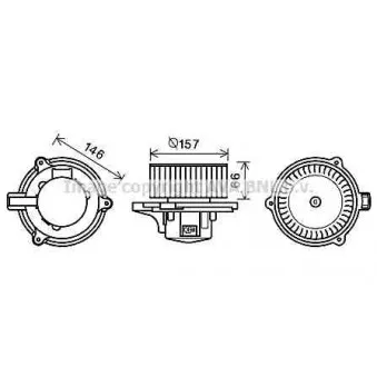 Moteur électrique, pulseur d'air habitacle AVA QUALITY COOLING KA8250