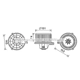 Moteur électrique, pulseur d'air habitacle AVA QUALITY COOLING