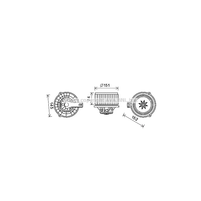 Moteur électrique, pulseur d'air habitacle AVA QUALITY COOLING KA8253