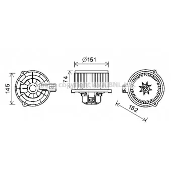 Moteur électrique, pulseur d'air habitacle AVA QUALITY COOLING KA8258