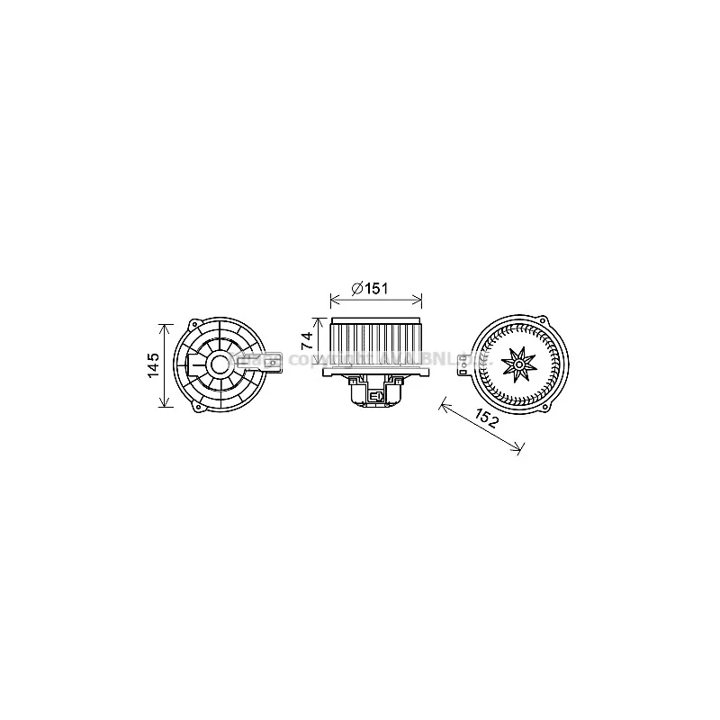 Moteur électrique, pulseur d'air habitacle AVA QUALITY COOLING KA8260