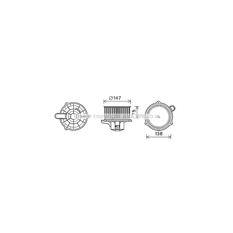 Moteur électrique, pulseur d'air habitacle AVA QUALITY COOLING KA8262