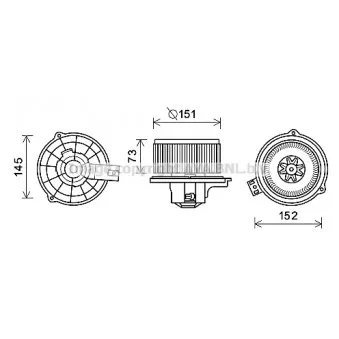 Moteur électrique, pulseur d'air habitacle AVA QUALITY COOLING KA8266
