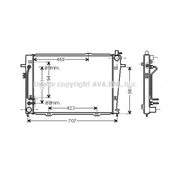Radiateur, refroidissement du moteur AVA QUALITY COOLING KAA2132