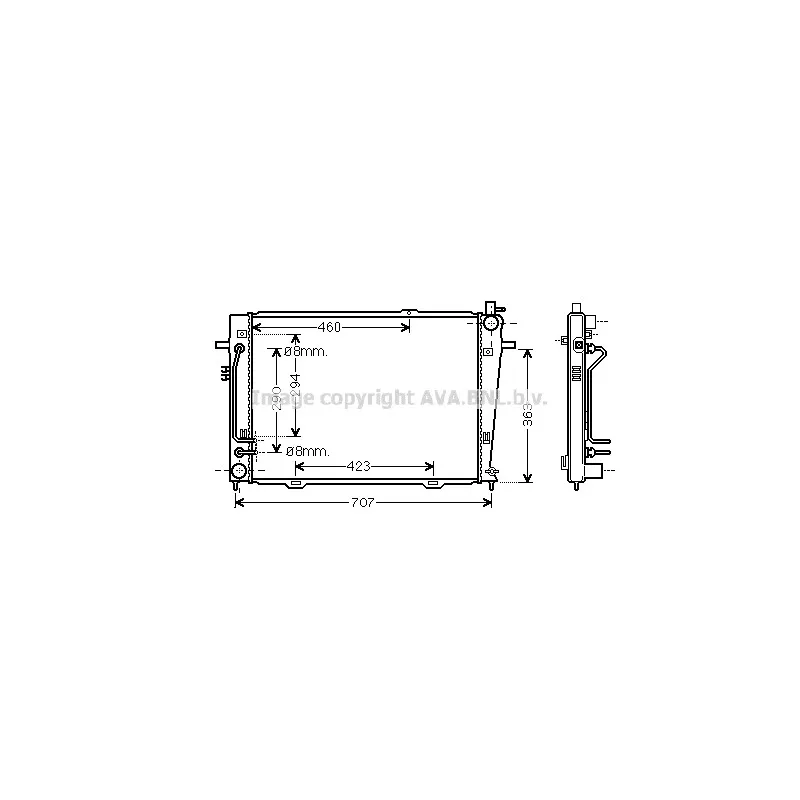 Radiateur, refroidissement du moteur AVA QUALITY COOLING KAA2132