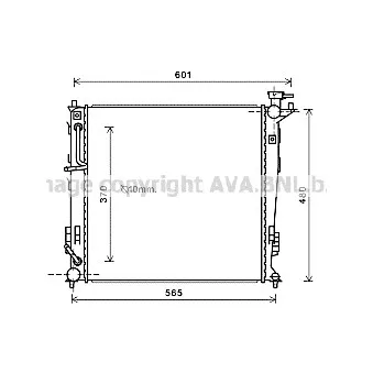 Radiateur, refroidissement du moteur AVA QUALITY COOLING KAA2214