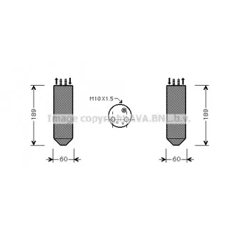 Filtre déshydratant, climatisation AVA QUALITY COOLING KAD042