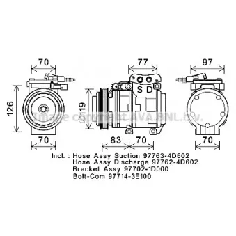 Compresseur, climatisation AVA QUALITY COOLING