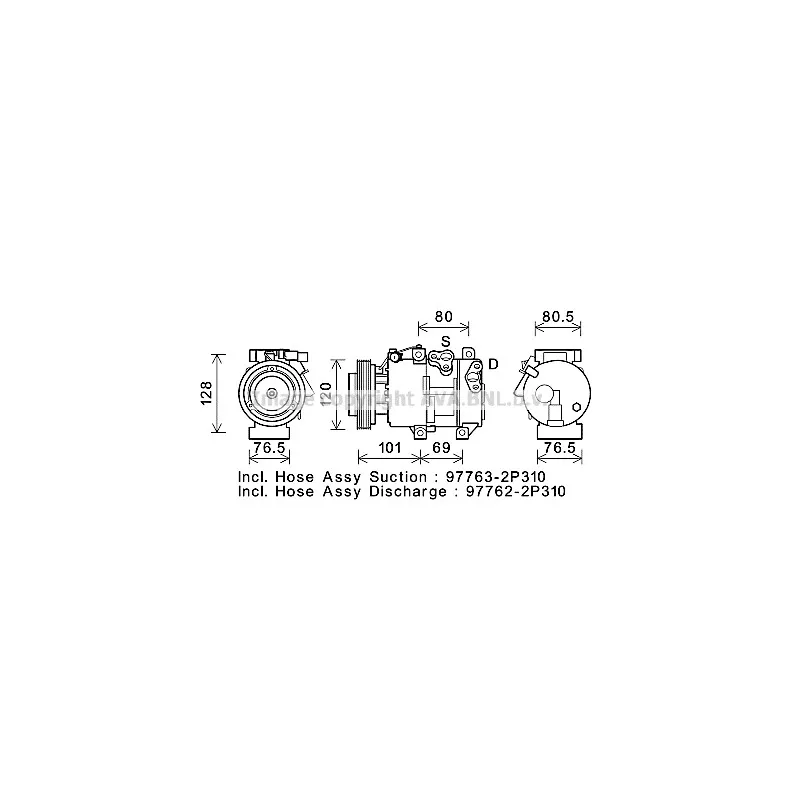 Compresseur, climatisation AVA QUALITY COOLING KAK274