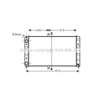 Radiateur, refroidissement du moteur AVA QUALITY COOLING LA2016