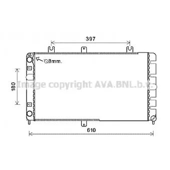 Radiateur, refroidissement du moteur AVA QUALITY COOLING LA2022