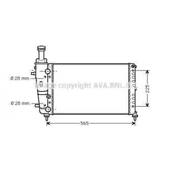 Radiateur, refroidissement du moteur AVA QUALITY COOLING LC2066