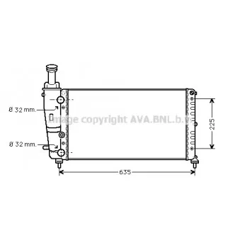 Radiateur, refroidissement du moteur AVA QUALITY COOLING LC2067